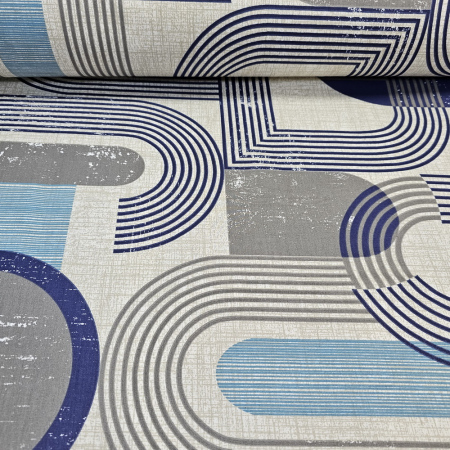 Bumbac ranforce imprimat - Ranforce Denim turcoaz