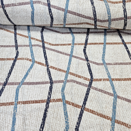 Materiale textile - Ranforce cu dungi albastre - diverse nuante