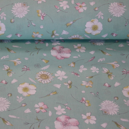 Ranforce turcoaz pal cu flori albe [1]