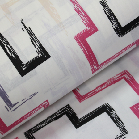 Materiale textile - Ranforce Labirint roz