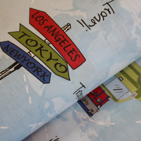 Materiale textile - Ranforce bleu Travel