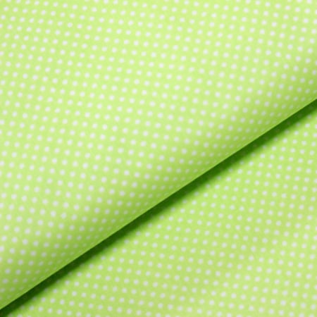 Materiale textile - Ranforce verde cu bulinute albe