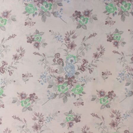 Ranforce alb cu flori bleu și turcoaz 2.4m [1]