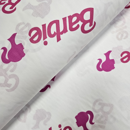 Bumbac ranforce copii - Ranforce alb Barbie