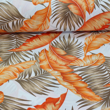 Ranforce alb cu frunze portocalii/maron [1]