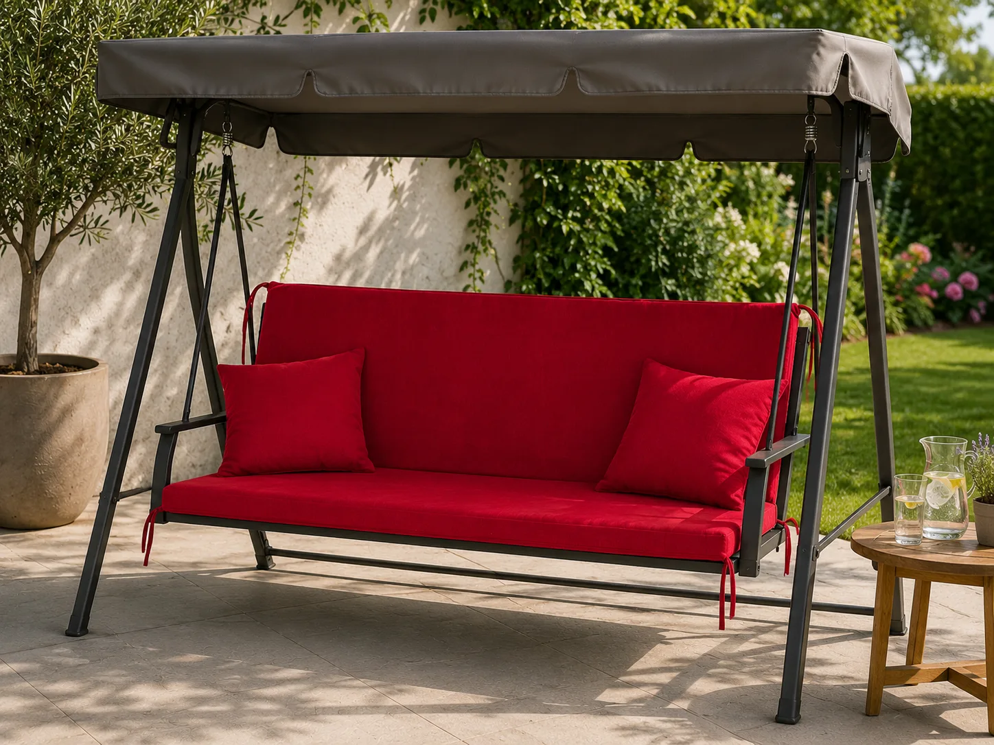 Saltele balansoar - Saltea balansoar premium doua segmente (rosu) - Echipare:: Cu doua perne