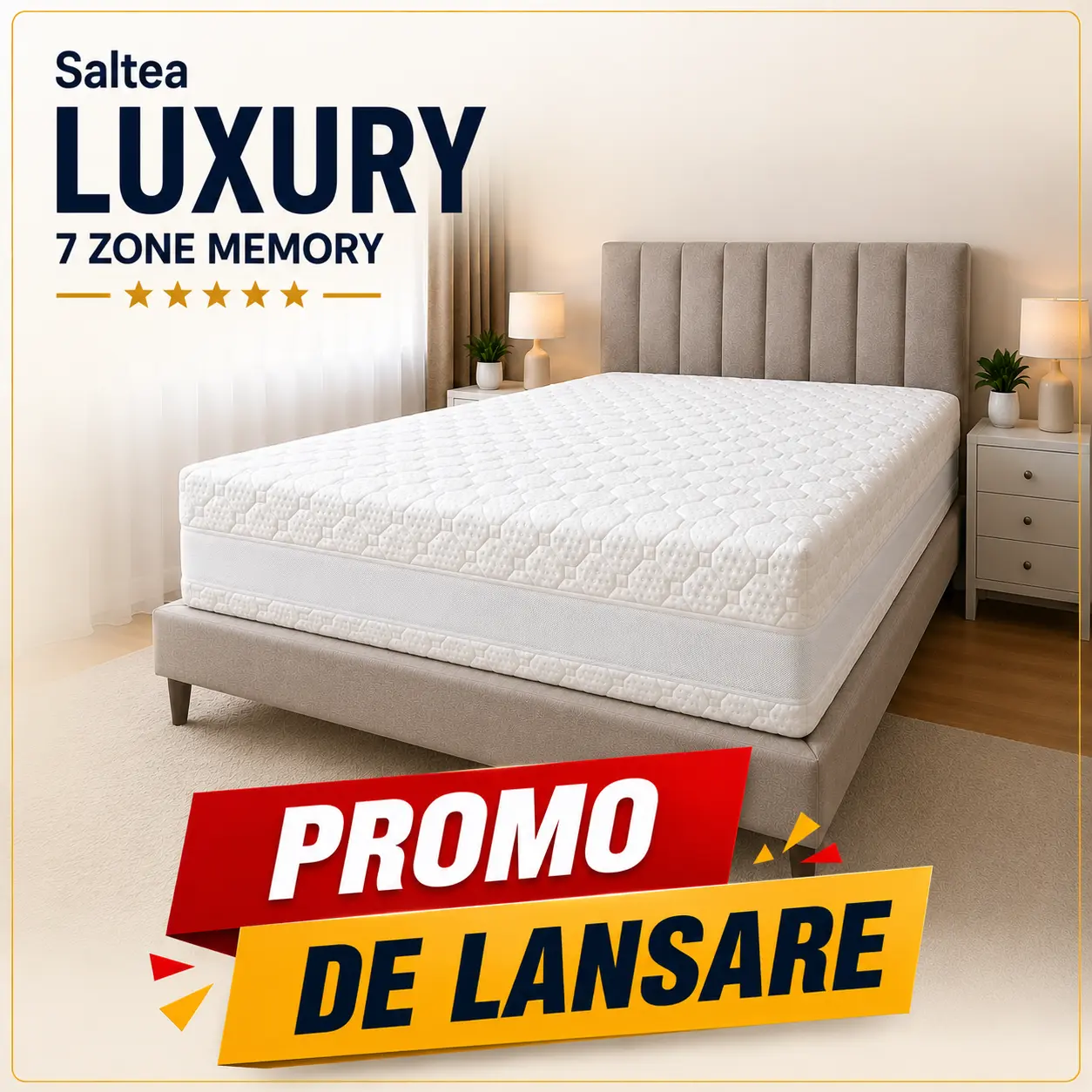 Saltele - Saltea LUXURY 7 ZONE MEMORY - 30cm (RLX 19) - Marime: 180cm x 200cm