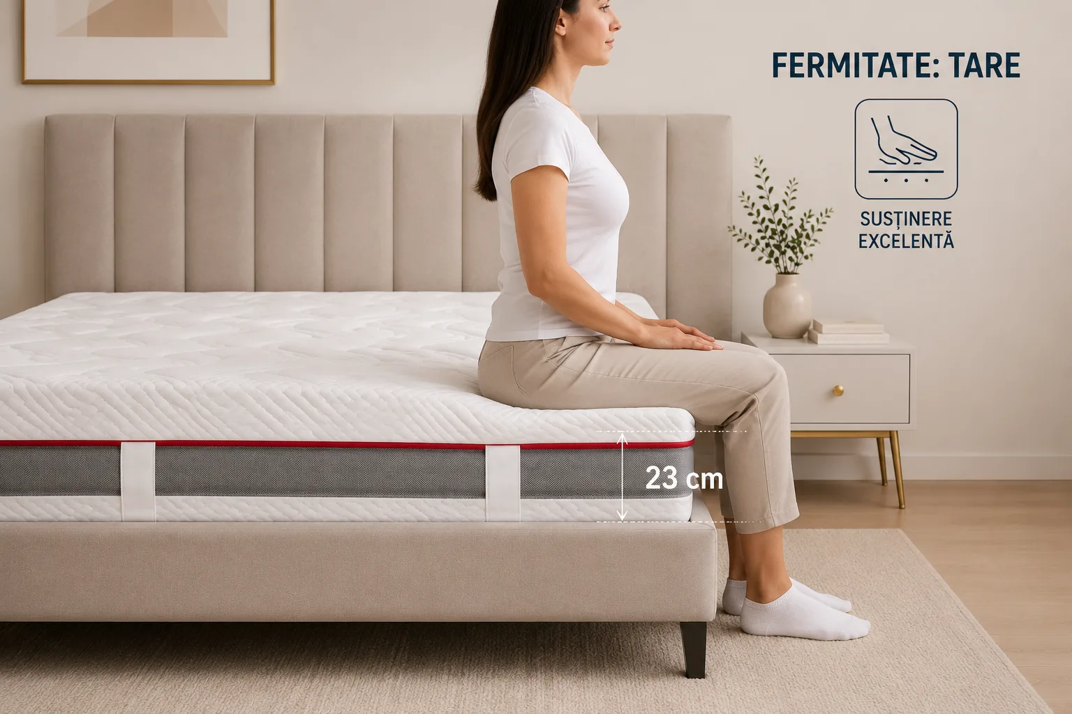 Saltea ortopedica dura - inaltime 23 cm, cu husa detasabila (RLX13) - Marime: 120cm x 200cm [3]