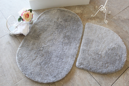 Set 2 covorase de baie, Chilai Home, Colors of Oval - Grey [0]