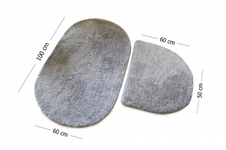 Set 2 covorase de baie, Chilai Home, Colors of Oval - Grey [2]