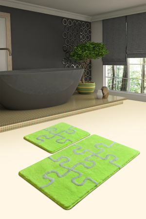 Set 2 covorase de baie, Chilai Home, Puzzle - Neon Green [0]