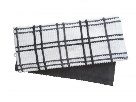Prosoape de bucătărie - Set 2 prosoape 40x60cm, bumbac 100%, Gri