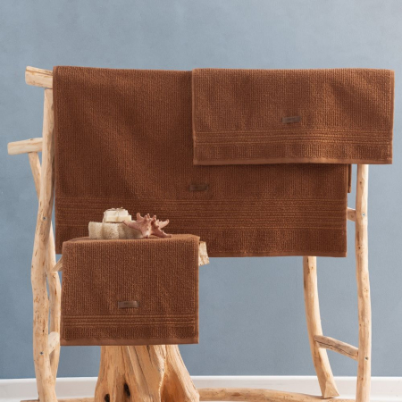 Prosoape de baie - Set 3 prosoape, 30x50/50x90cm/75x150cm, Cotton Box,Wellness - Brown