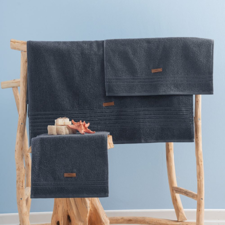 Prosoape de baie - Set 3 prosoape, 30x50/50x90cm/75x150cm, Cotton Box, Wellness - Anthracite