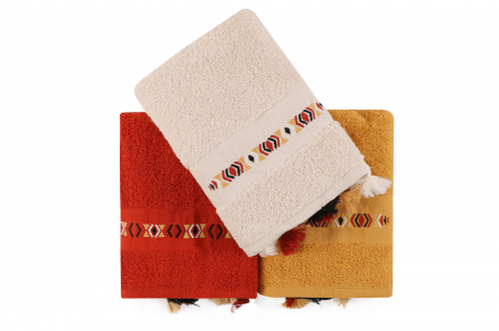 Set 3 prosoape cu broderie, 50x90cm, Cotton Box, Havlu Asorti-1 [3]