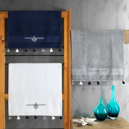 Prosoape de baie - Set 3 prosoape cu broderie, 50x90cm, Cotton Box, Havlu Asorti-2