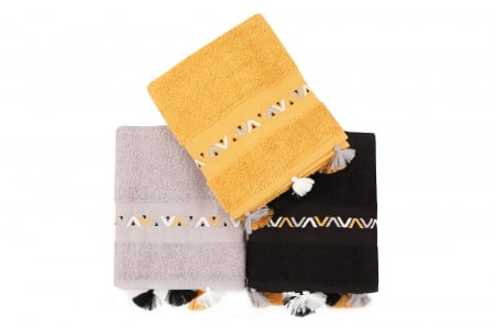 Set 3 prosoape cu broderie, 50x90cm, Cotton Box, Havlu Asorti-4 [3]