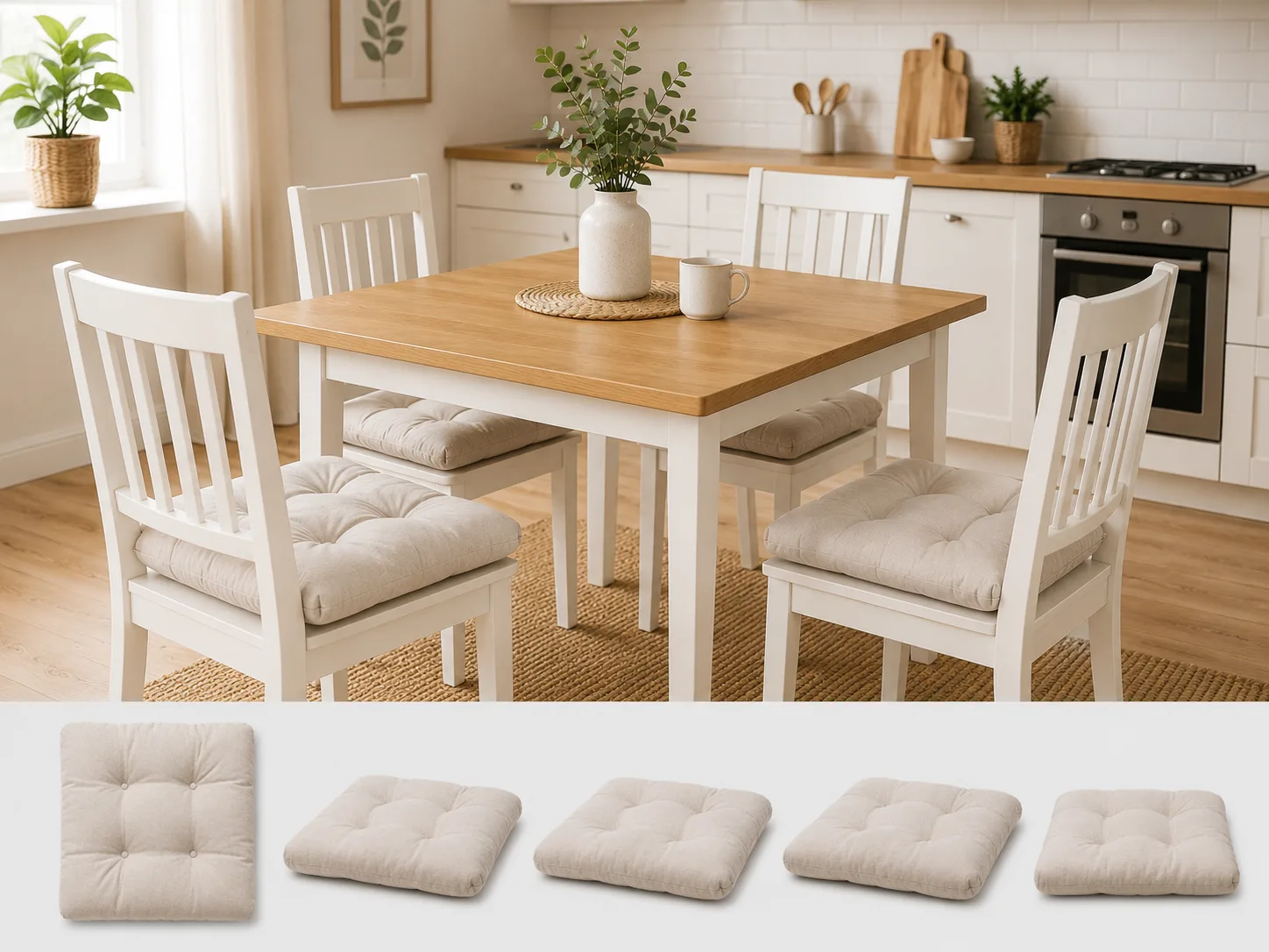 Set 4 pernute scaun interior / exterior - cappucino [1]