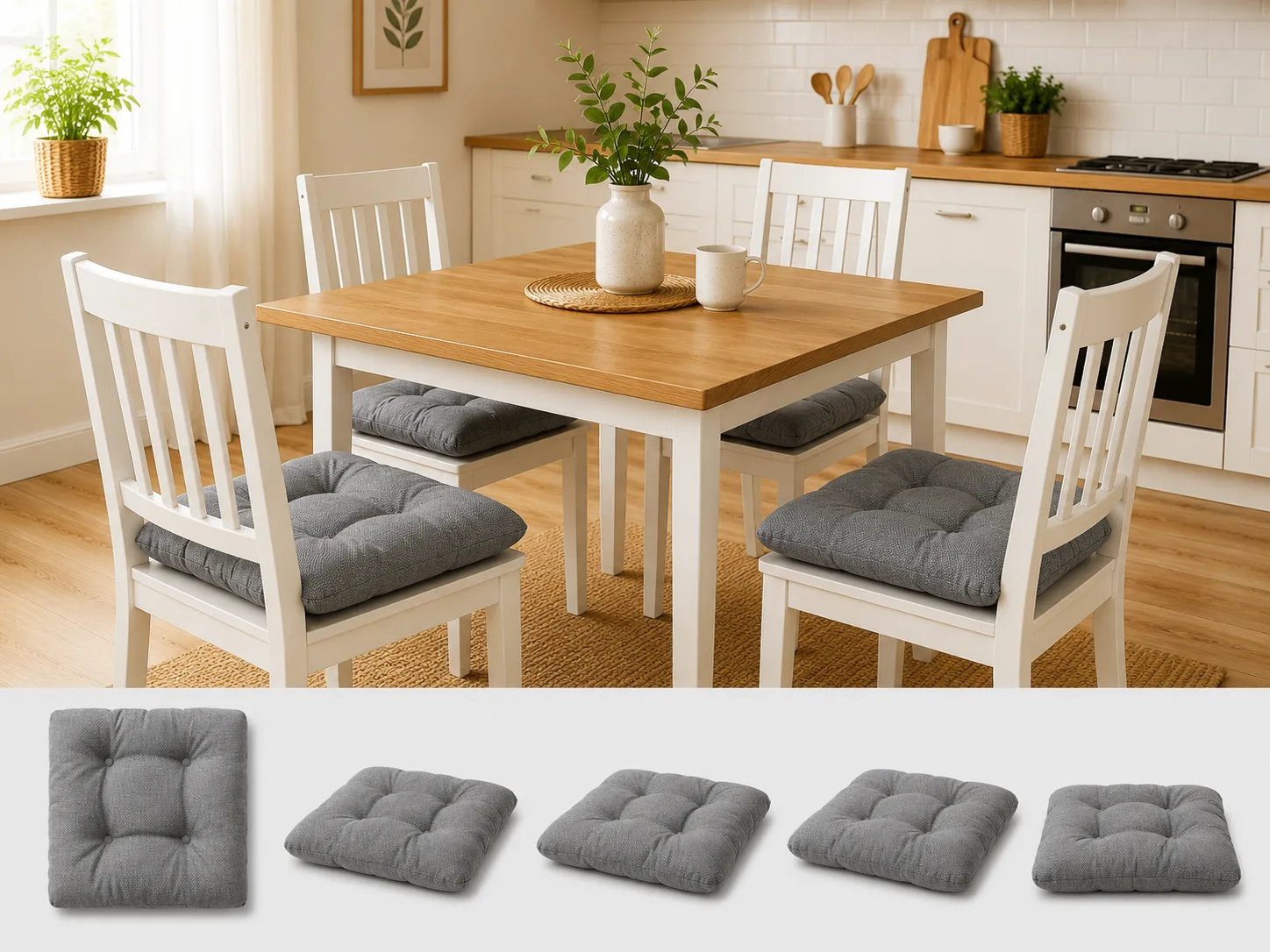 Set 4 pernute scaun interior / exterior - gri [1]