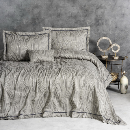 Set cuvertură lux jacquard, Cotton Box, Kaylan - Beige [0]