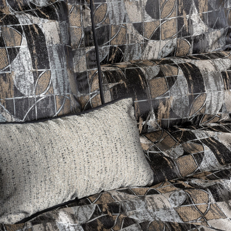 Set cuvertură lux jacquard, Cotton Box, Milan - Brown [1]