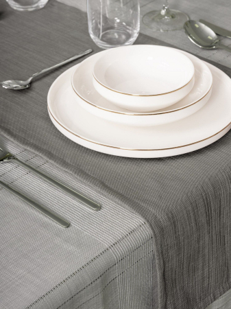 Fata de masa si runner, Cotton Box, Jasmine Grey 155x220 cm [1]