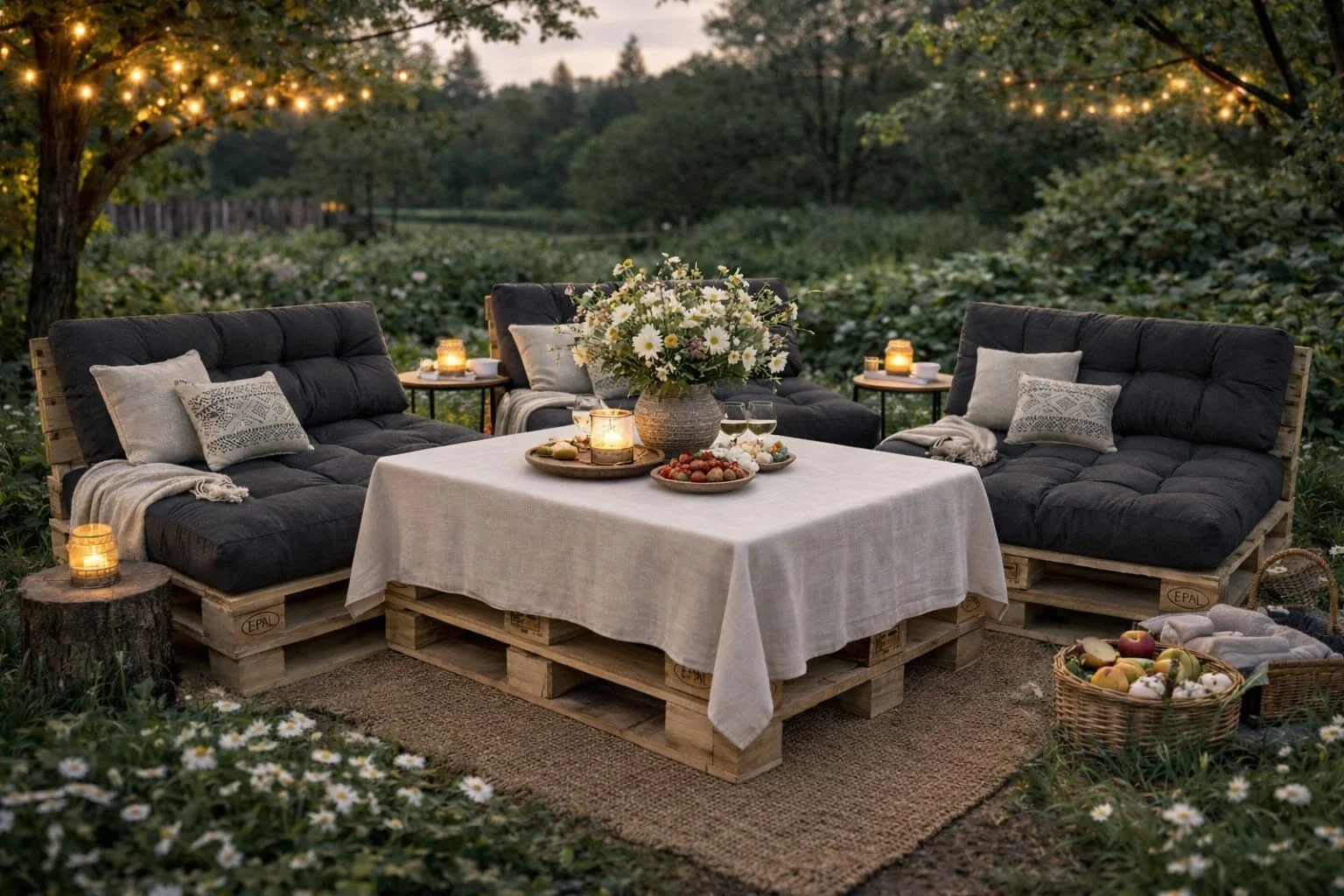 Set perne gradina "Pallet Soft Seating" Antracit [1]