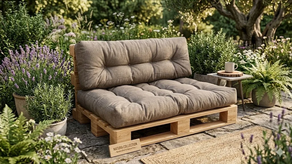 Perne canapea pallet - Set perne gradina "Pallet Soft Seating" Maro