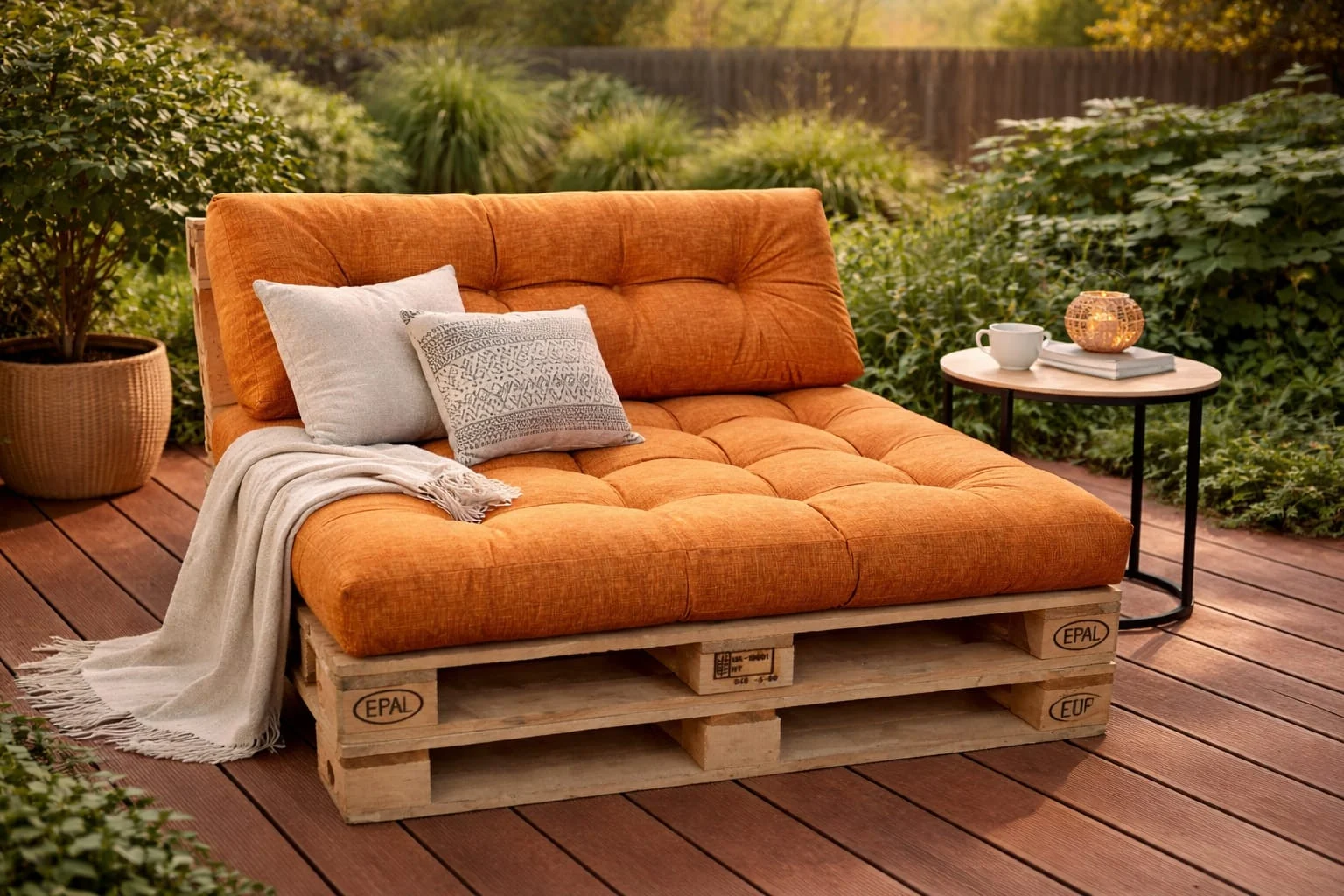 Terasă și grădină - Set perne gradina "Pallet Soft Seating" Orange