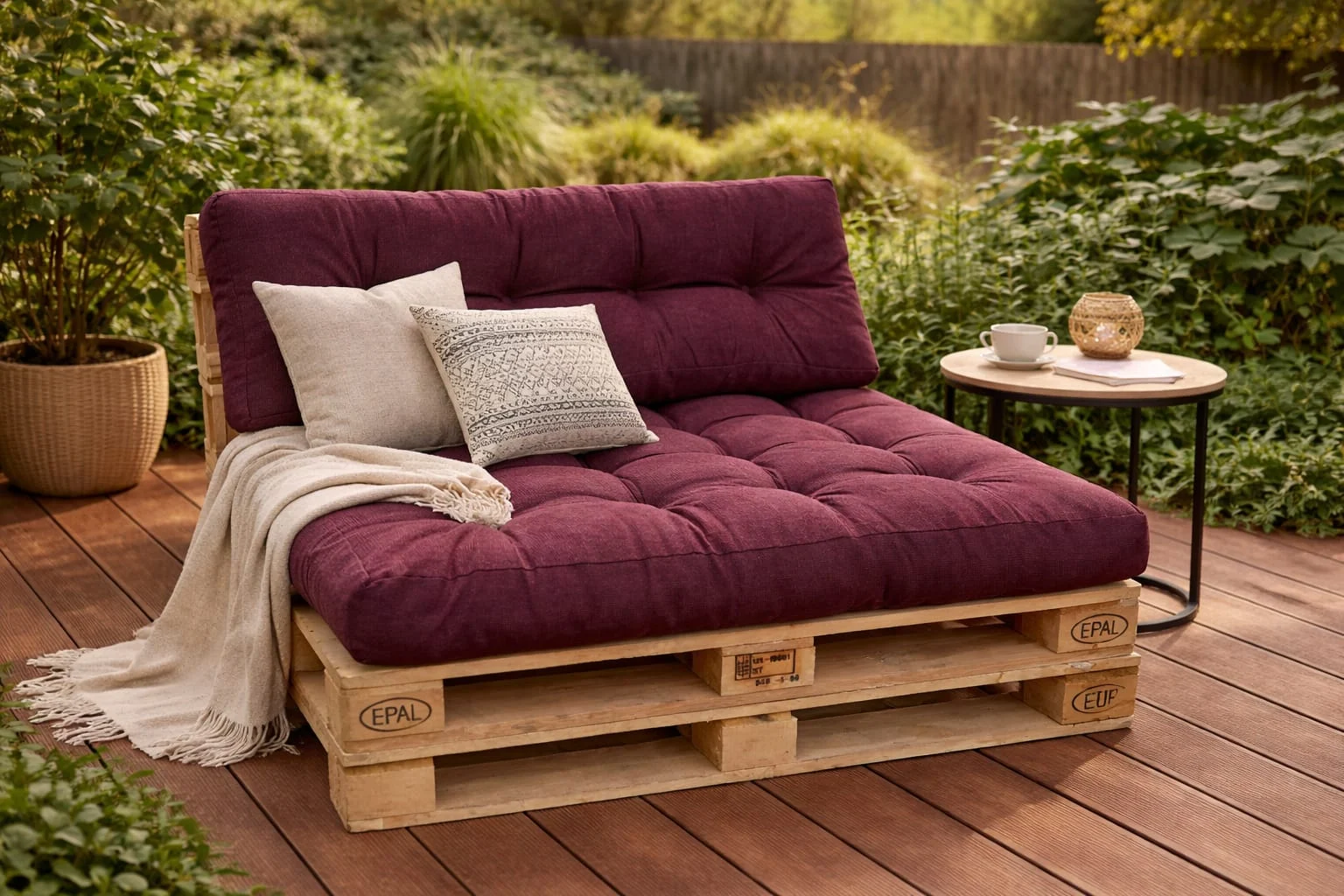 Terasă și grădină - Set perne gradina "Pallet Soft Seating" Violet