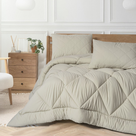 Pilote - Set de pat 160x200cm, pilota matlasata, Cotton Box, Softwash - Stone