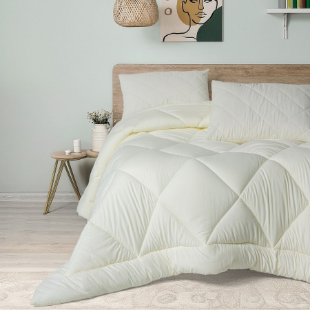 Pilote - Set de pat 180x200cm, pilota matlasata, Cotton Box, Softwash - Ecru