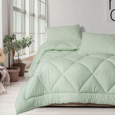 Pilote - Set de pat 180x200cm, pilota matlasata, Cotton Box, Softwash - Mint