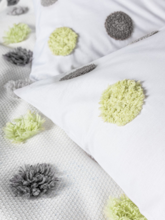 Set pique lenjerie și cuvertură, 4 piese, bumbac 100%, Cotton Box, Leroy - Grey [2]