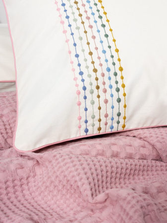 Set pique lenjerie și cuvertură, 4 piese, bumbac 100%, Cotton Box,  Pebble - Pink [2]