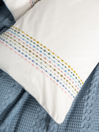 Set pique lenjerie și cuvertură, 4 piese, bumbac 100%, Cotton Box, Pebble - Indigo [1]