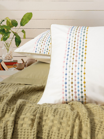 Set pique lenjerie și cuvertură, 4 piese, bumbac 100%, Cotton Box, Pebble - Mustard [3]