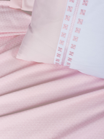 Set pique lenjerie și cuvertură, 6 piese, bumbac 100%, Cotton Box, Spruce - Powder [2]