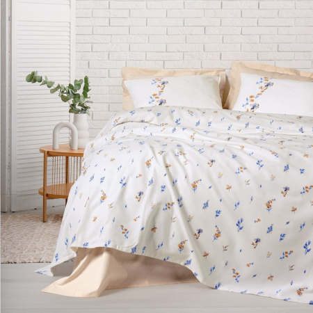 Cuverturi - Set pique lenjerie și cuvertură, bumbac 100%, Cotton Box, Feliz - Salmon