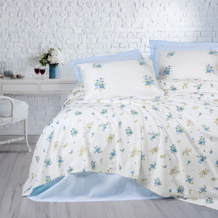Set pique lenjerie și cuvertură, bumbac 100%, Cotton Box, Bellus - Blue [0]