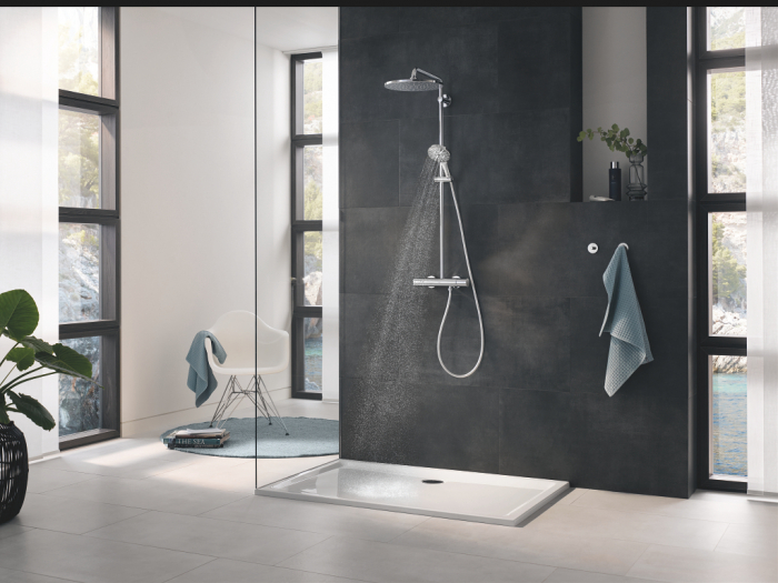 Set dus cu 3 jeturi si bara 60 cm Rainshower SmartActive 130 Grohe crom alb [5]