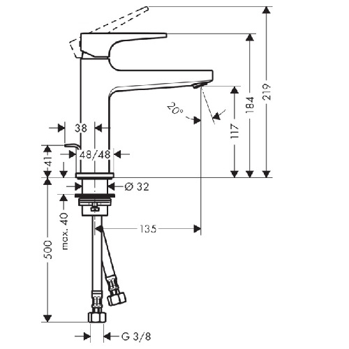 Baterie lavoar Metropol 110 Hansgrohe cu ventil [6]
