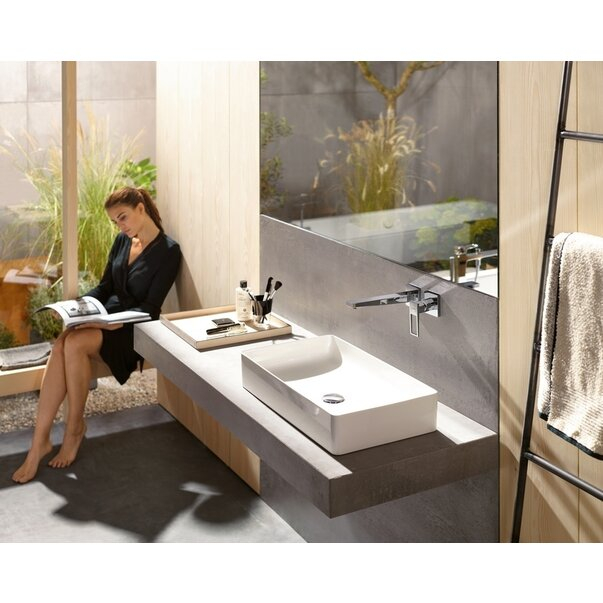 Baterie lavoar perete Metropol Hansgrohe cu pipă 22.5 cm [2]