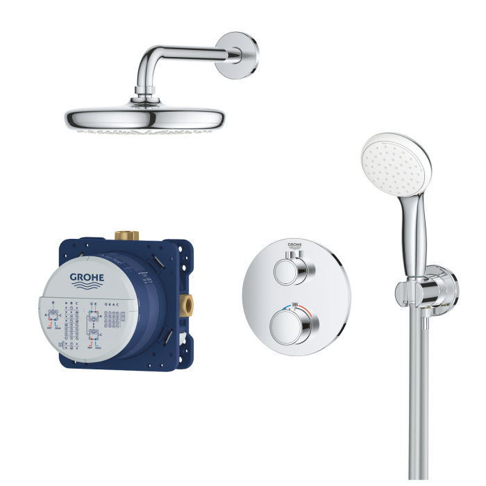 Sistem dus incastrat cu termostat Grohtherm Grohe cu cap dus Tempesta 210 [2]