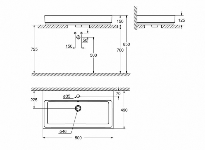 Lavoar pe blat 50x49 cm Cube Ceramic Grohe [4]