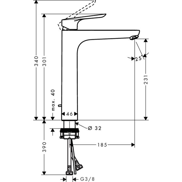 Baterie lavoar Logis E 230 Hansgrohe [3]