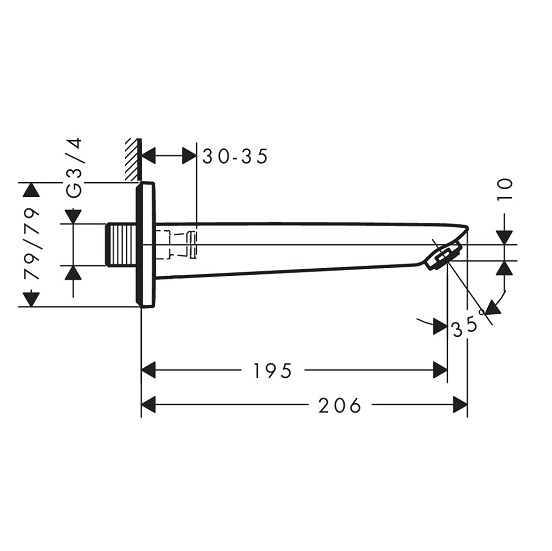 Pipă cadă Logis Hansgrohe [2]