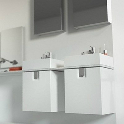 Set mobilier suspendat baie si lavoar Twins Kolo 50 cm [2]