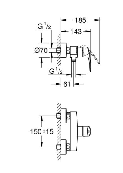 Baterie dus monocomanda Eurosmart Grohe [4]