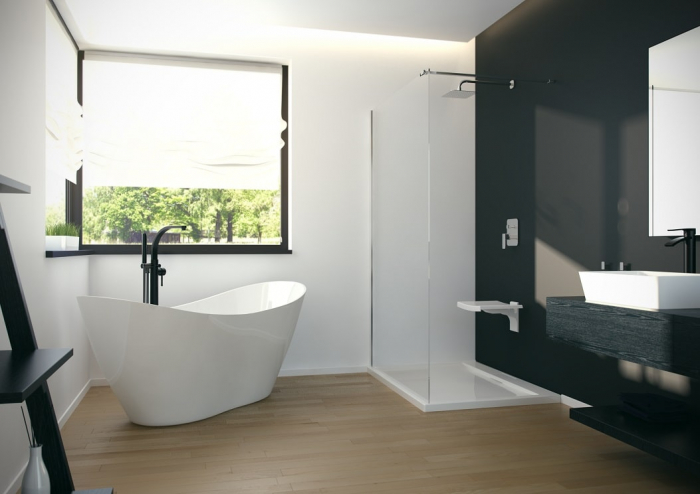 Baterie cadă freestanding Decco Besco negru mat [3]